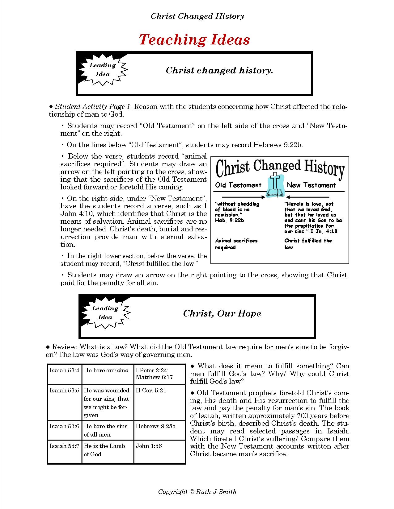 christ changed history teaching ideas