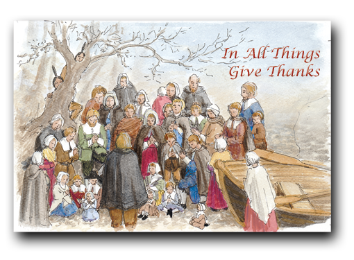 thanksgiving card pilgrim land